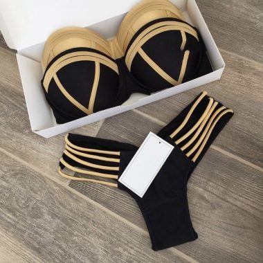 Biquini Elegante Gold Black