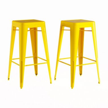 Conjunto com 2 Banquetas Tolix Amarelo