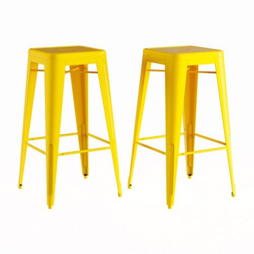 Conjunto com 2 Banquetas Tolix Amarelo