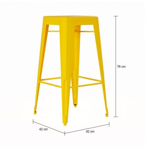 Conjunto com 2 Banquetas Tolix Amarelo
