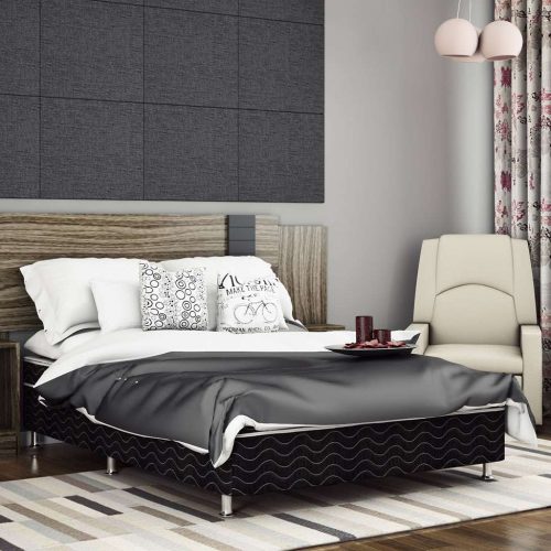 Cama Box Conjugada Casal Union Ortopédico Preta