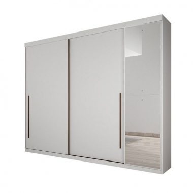 Guarda-Roupa Casal com Espelho Scarpa 3PT 4GV Branco
