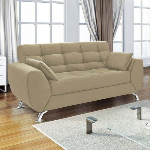 Sofá 2 Lugares Larissa Suede Bege